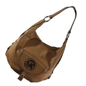 MICHAEL KORS! WARM PECAN BROWN/TAN PEBBLED GENUINE LEATHER HANDBAG, PURSE, BAG!